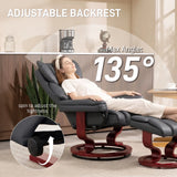 [Black - PU Leather] A recliner chair with an attached footrest shown in a styled living room.