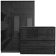 Blisswood black wardrobe and drawer set – sleek, modern storage for stylish spaces.