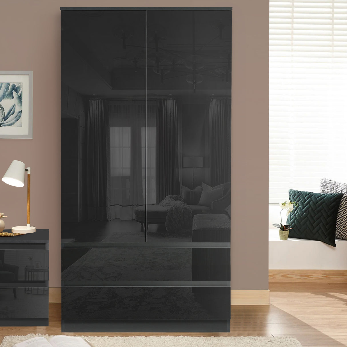 Black wardrobe set - sleek and modern design for a stylish and functional bedroom