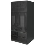 Elegant black wardrobe with a 2-door design, perfect for stylish and organized storage.