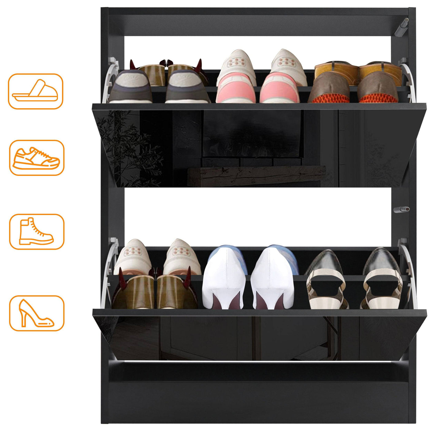 Blisswood High Gloss Shoe Storage Cabinet
