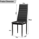 Minimalist Dining Set For 4 With Padded Chairs – Compact White Table