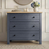 [Blue] Linra bedroom furniture set chest of drawers between candles, alarm clock and stacked books