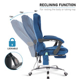 Ergonomic home blue masaage office chair with cushioned seat, swivel base, and sleek modern design