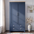 Shaker Double Wardrobe With Drawers And Hanging Space