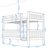 Solid Wood Detachable Double Bunk Bed