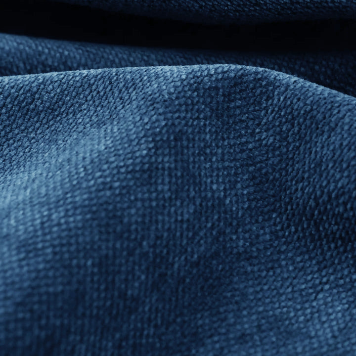 [Blue | Set of 2] Close-up macro swatch showing soft blue velvet upholstery fabric with folded texture for bed frames and furniture