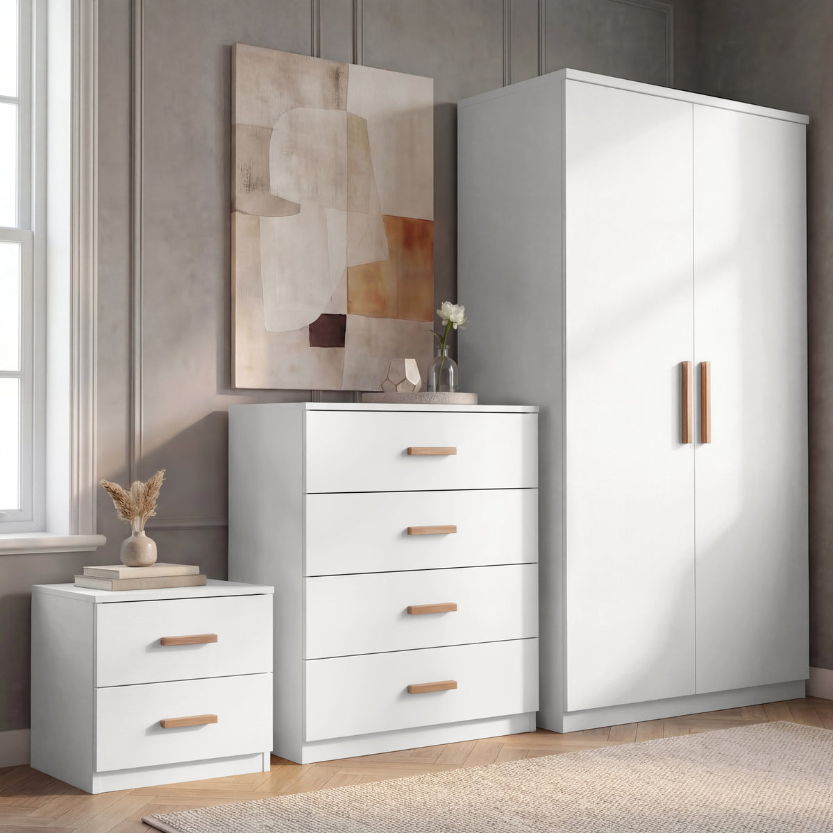 Blythe 3 Piece Bedroom Set Wardrobe & Drawers