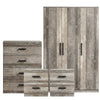 [Ash Grey] Blythe 4 piece bedroom furniture set group shot 3 door wardrobe 4 drawer chest and two 2 drawer bedsides