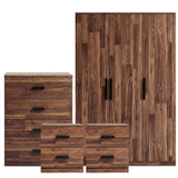 [Dark Bronx] Blythe bedroom furniture set with 3 door wardrobe, 4 drawer chest and two 2 drawer bedsides on white