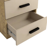 [Oak Cashmere] Blythe bedroom furniture set chest drawer interior detail with metal slide and cashmere front