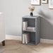 Narrow grey Blisswood bookcase with 2 shelves, ideal for small living rooms or study areas.