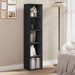 Black 5 Tier Bookcase Cube Storage Unit in a modern room, offering sleek and space-saving vertical storage.
