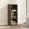[3 Shelf | Rustic] three-quarter shot of three-cubby half-height rustic cube bookcase with enamel jug with dried wheat