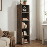 [5 Shelf | Rustic] three-quarter shot of five-cubby floor-to-eye rustic cube bookcase with enamel jug with dried wheat