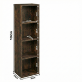 [4 Shelf | Rustic] schematic of four-cubby chest-height rustic unit, 30 x 24 x 106 cm; pairs enamel jug with dried wheat