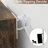 [5 Shelf | Rustic] safety strap fixing five-cubby floor-to-eye rustic unit to terracotta clay rendered wall, child icon