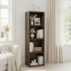 [4 Shelf | Rustic] living alcove setup with rustic panel hallway-tall bookcase over reclaimed plank floor