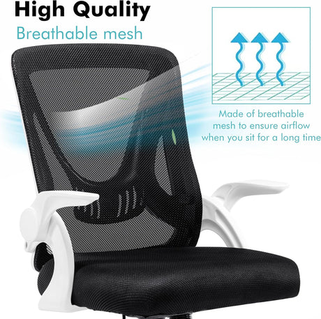 Breathable mesh white office chair for ergonomic comfort and modern design.