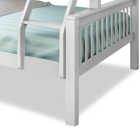 Sturdy bunk beds with a ladder, providing easy access to the top bunk and maximizing sleeping space.