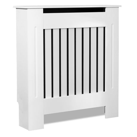 Buy radiator cover white with vertical slats and natural ideal for stylish home heating solutions.