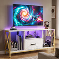 Calvera White LED TV Stand with Storage for TVs up to 50"