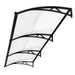 Canopy for over door with a durable polycarbonate roof and black metal frame