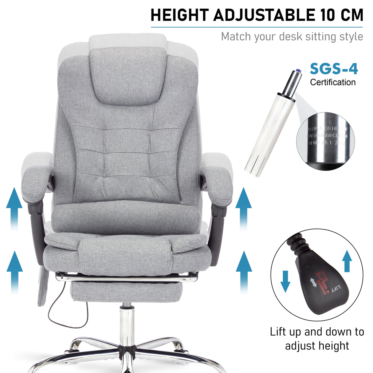 Certified office massage desk chair to match your desk sitting style for optimal comfort.