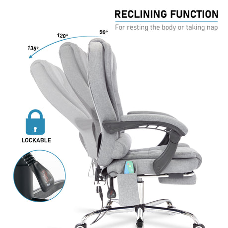 Office massage chair with reclining function for maximum comfort and relaxation.