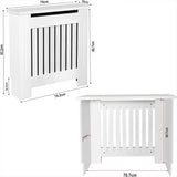 [Small] Chelsea White Radiator Cover annotated dimensions diagram showing 78cm width, 83.2cm height, 19cm depth and internal rear measurements