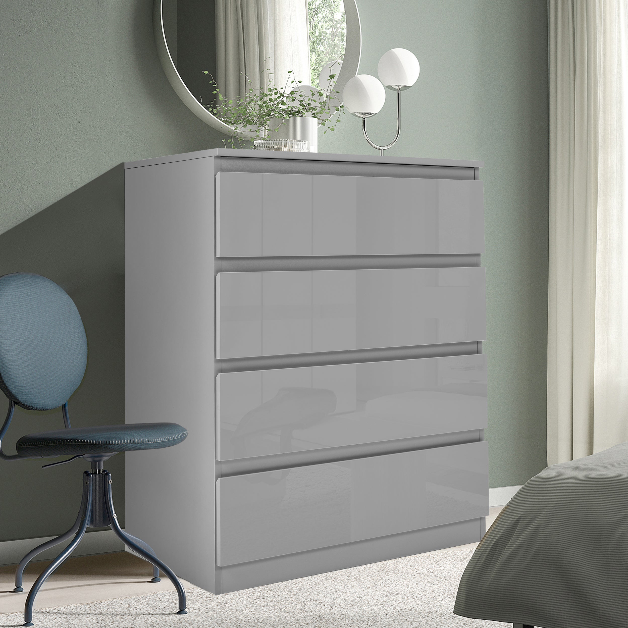 Chest of drawers 4 drawers grey sleek and functional storage solution for any room