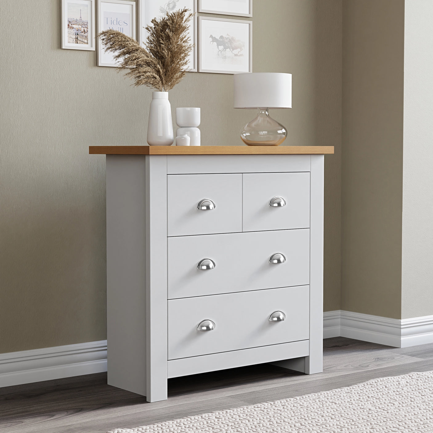 Shaker 4 Piece Bedroom Set - Wardrobe and Chest of Drawers