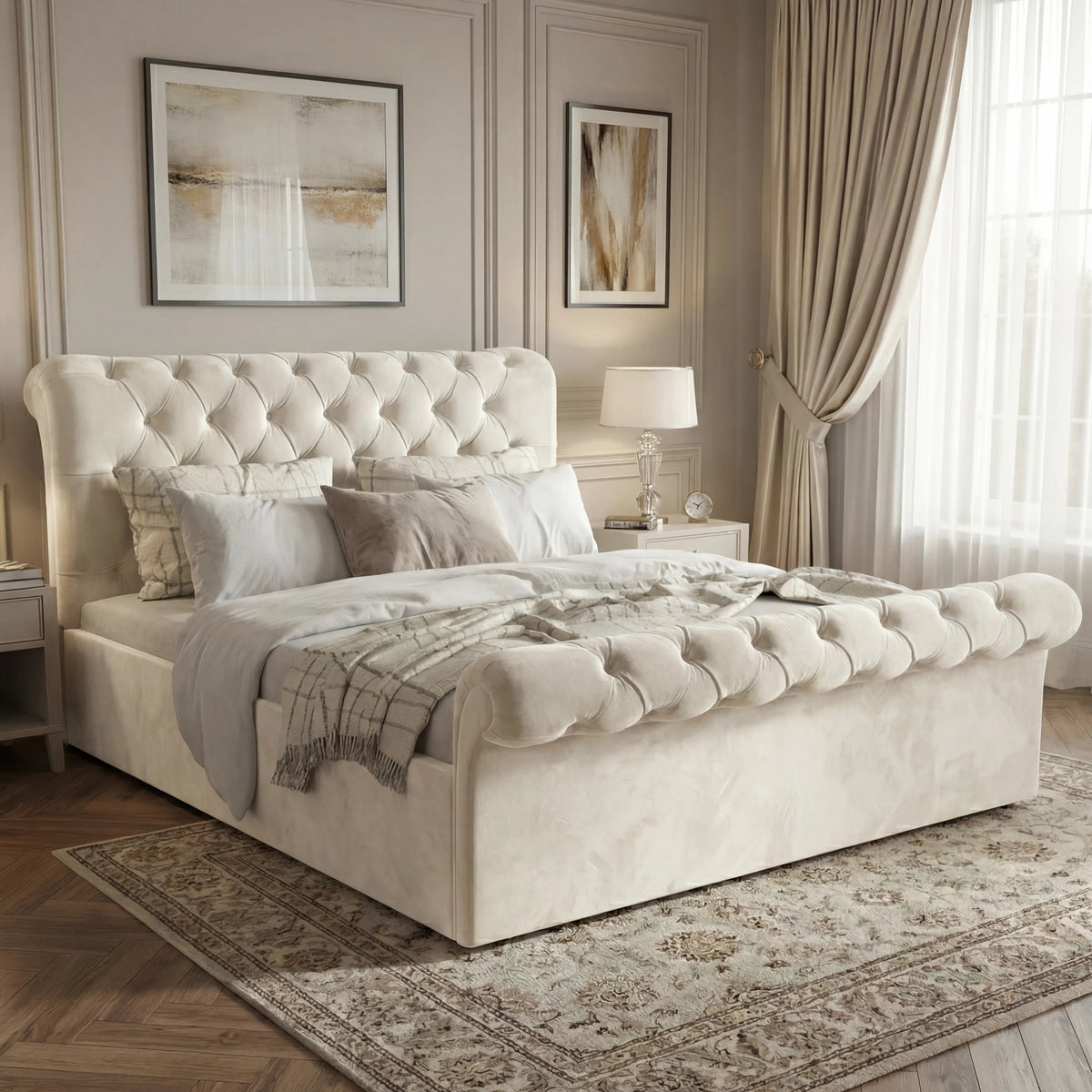 Chesterfield Ottoman Storage Bed Side Lift Ottoman Bed Frame