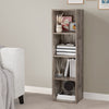 [4 Shelf | Coach Wood] living alcove setup with coach-wood panel hallway-tall bookcase over oak board floor