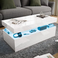 High Gloss Storage Coffee Table With Drawers & LED Lights