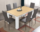 Compact dining table and chairs set, ideal for small spaces with modern design.