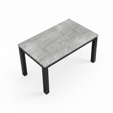 [140cm | Concrete] Extendable table GIF showing top halves slide apart, hidden 40cm leaf rises, then panels close at 180cm