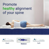 [3ft Single] Pocket sprung double mattress promoting healthy spine alignment, shown with a side-sleeping person.