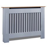 Cover for radiator pipes with a stylish grey slatted design top, perfect for hiding unsightly pipes.