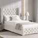 Cross Pattern Velvet Ottoman Storage Bed - Winged Bed Frame