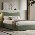 Curved Headboard Ottoman Storage Bed - Boucle Ottoman Bed Frame
