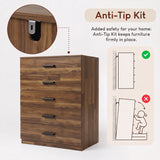 [Dark Bronx] Feature graphic demonstrating the wall-mounting Anti-Tip Kit for Dark Bronx Chest.