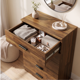 [Dark Bronx] Top drawer of the Dark Bronx Tall 5 Drawer Chest opened showing internal storage.