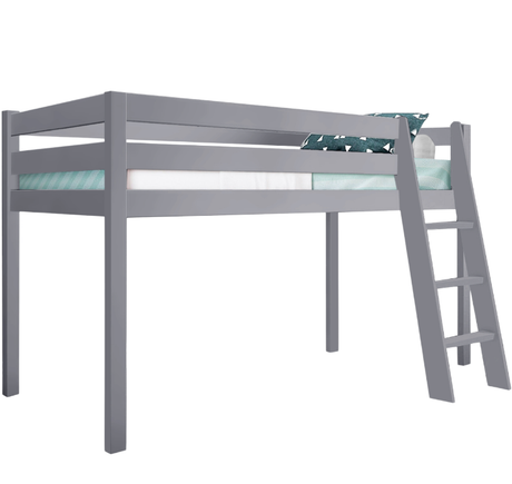 Dark grey bunk beds with a sleek finish, combining style and functionality for shared spaces.