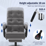 Height adjustment of the comfy chair illustrated with 10 cm of movement via SGS4 piston and control knob inset.
