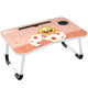 Designer desks for home office with colorful cartoon design, sturdy foldable legs, and a compact.