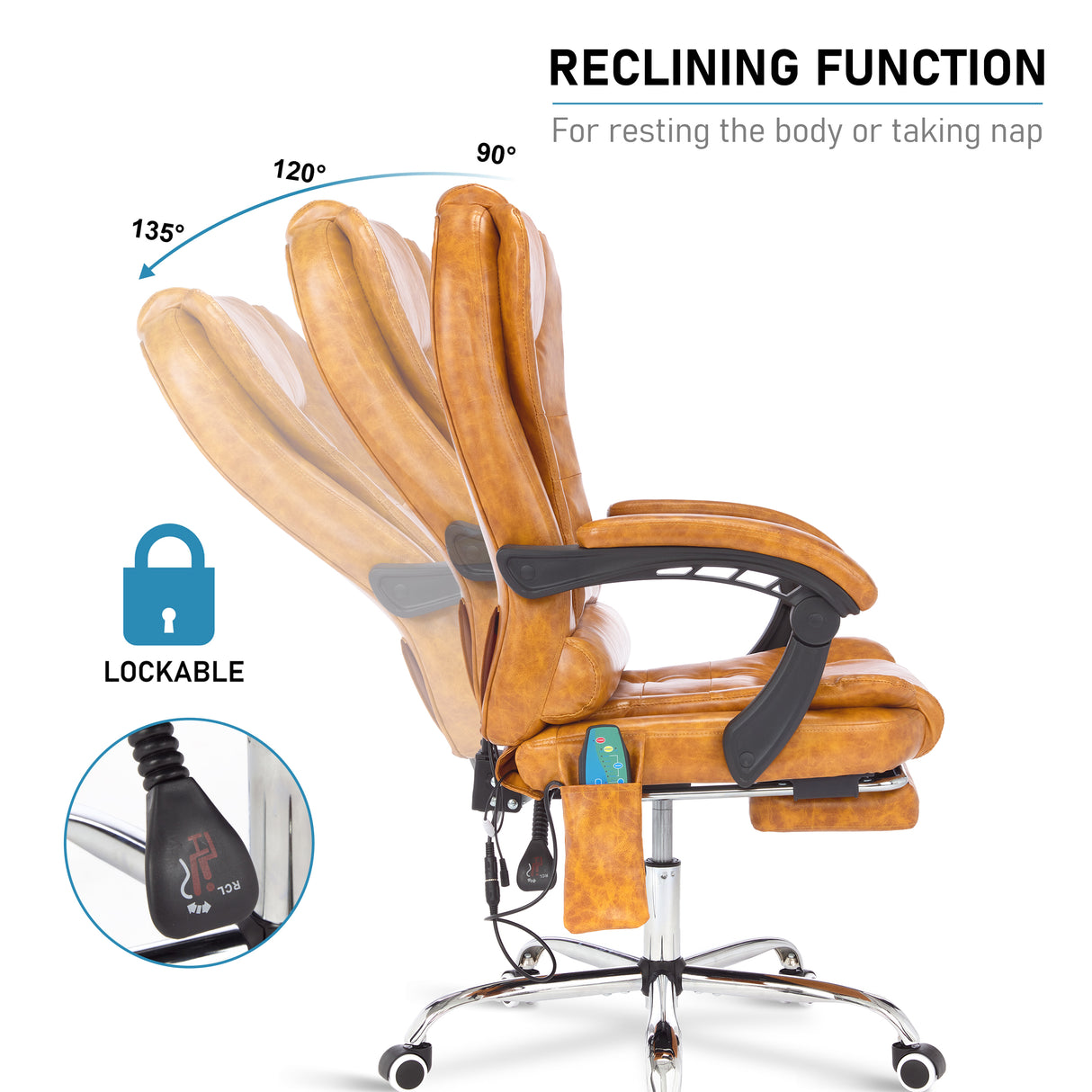 Desk chair massage for resting the body and taking a relaxing nap.