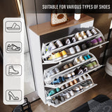 3 Door Narrow Shoe Cabinet | Tall Shoe Storage With Hooks