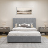 Blisswood Velvet Quilted Vertical Line Ottoman Storage Bed With Mattress