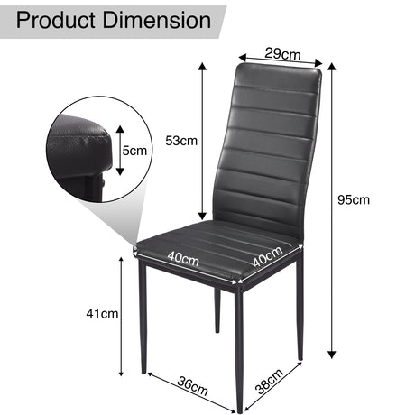 Dining chair black UK sleek design with comfortable seating 40cm x 53cm x 95cm perfect for dining.